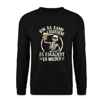 Costume de squelette de carnaval de carnaval - Sweat-shirt Unisexe - noir - Devant - Alina (178cm) & Michal (187cm)