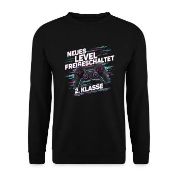 Boys Schoolchild 2nd Grade Gamer Gamer - Unisex Sweatshirt - black - Front - Alina (178cm) & Michal (187cm)