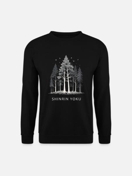 Shinrin Yoku Japan Waldbaden Natur Wald Erdung - Unisex Pullover - Schwarz