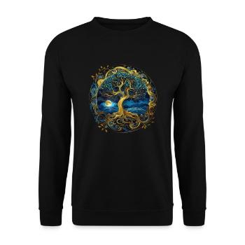 Nordic Celtic Tree Tree Of Life Tree Of Life - Unisex Sweatshirt - black - Front - Alina (178cm) & Michal (187cm)