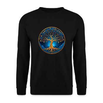Nordic Celtic Tree Tree Of Life Tree Of Life - Unisex Sweatshirt - black - Front - Alina (178cm) & Michal (187cm)
