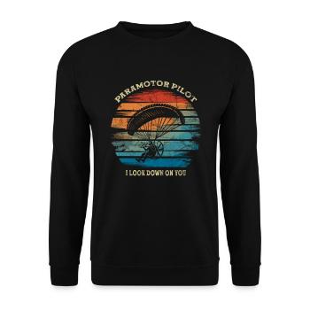 Paragleiten Motorgleitschirm Fliegen Hängegleiten - Unisex Pullover - Schwarz - Vorne - Alina (178cm) & Michal (187cm)