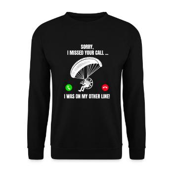 Paragleiten Motorgleitschirm Fliegen Hängegleiten - Unisex Pullover - Schwarz - Vorne - Alina (178cm) & Michal (187cm)