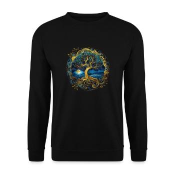 Nordic Celtic Tree Tree Of Life Tree Of Life - Unisex Sweatshirt - black - Front - Alina (178cm) & Michal (187cm)
