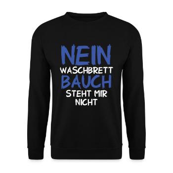 No, washboard abs don't suit me - funny - Unisex Sweatshirt - black - Front - Alina (178cm) & Michal (187cm)