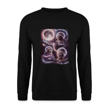 Drôle de ratons laveurs astronaute espace cosmos lune - Sweat-shirt Unisexe - noir - Devant - Alina (178cm) & Michal (187cm)