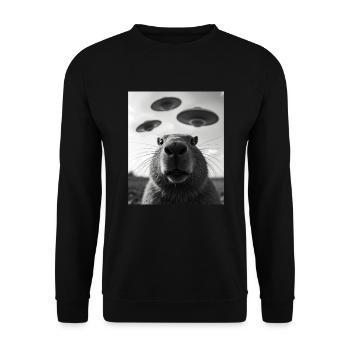 Costume de capybara graphique drôle capybara - Sweat-shirt Unisexe - noir - Devant - Alina (178cm) & Michal (187cm)