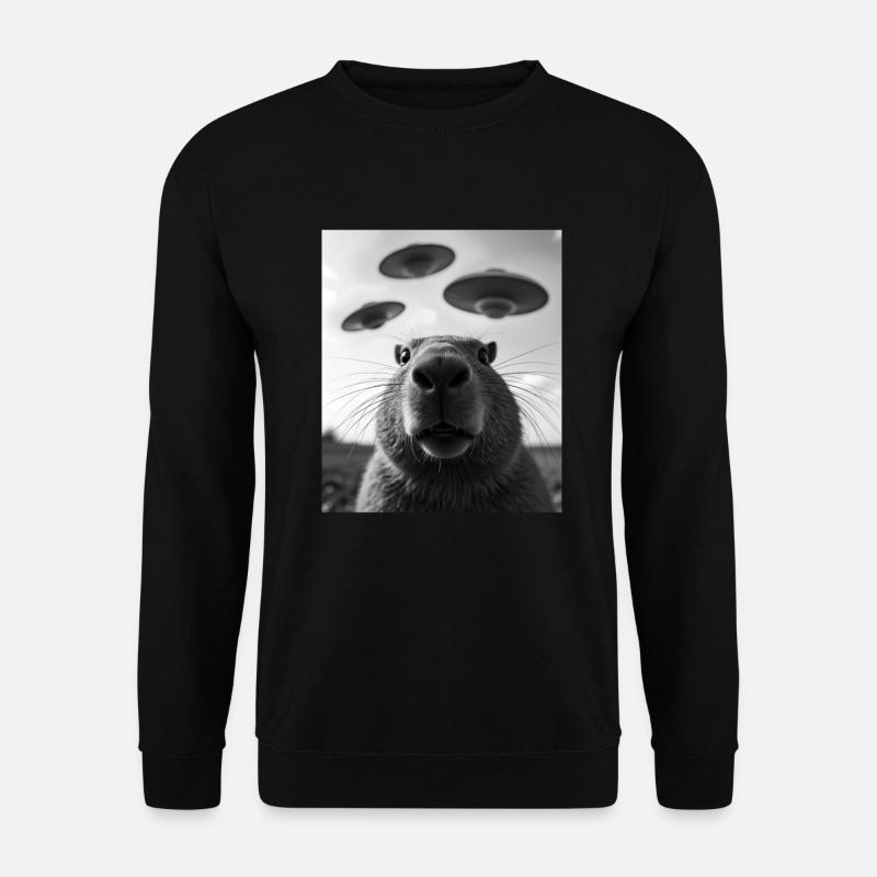 Lustiges Grafik Capybara Kostüm Wasserschwein - Unisex Pullover - Schwarz