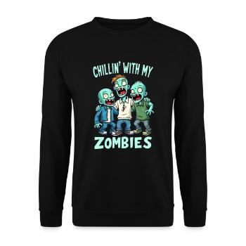 Zombie Disguise Carnival Boys - Unisex Sweatshirt - black - Front - Alina (178cm) & Michal (187cm)