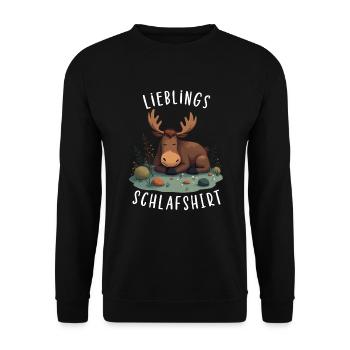 Chemise de nuit préférée officielle Renne Orignal - Sweat-shirt Unisexe - noir - Devant - Alina (178cm) & Michal (187cm)