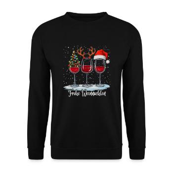 Funny Christmas Outfit Women Merry Christmas - Unisex Sweatshirt - black - Front - Alina (178cm) & Michal (187cm)