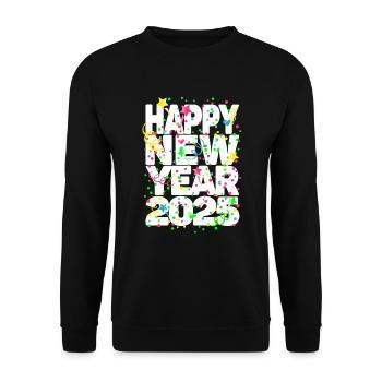 Fête du Nouvel An Bonne Année 2025 - Sweat-shirt Unisexe - noir - Devant - Alina (178cm) & Michal (187cm)