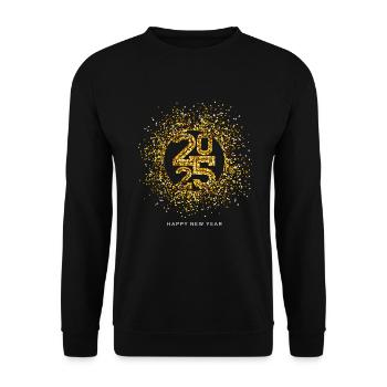 Fête du Nouvel An Bonne Année 2025 - Sweat-shirt Unisexe - noir - Devant - Alina (178cm) & Michal (187cm)