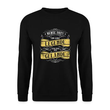 Cadeau Pension Pension Homme Femme Retraité 2025 - Sweat-shirt Unisexe - noir - Devant - Alina (178cm) & Michal (187cm)