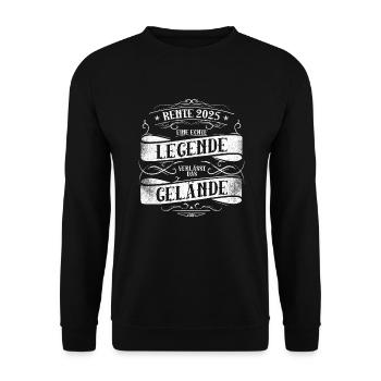 Cadeau Pension Pension Homme Femme Retraité 2025 - Sweat-shirt Unisexe - noir - Devant - Alina (178cm) & Michal (187cm)