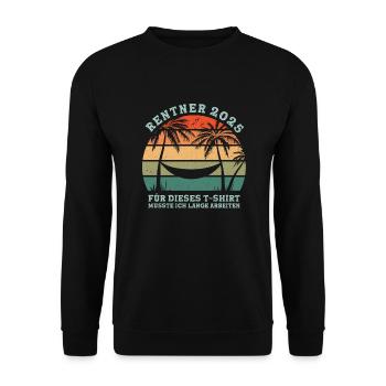 Cadeau Pension Pension Homme Femme Retraité 2025 - Sweat-shirt Unisexe - noir - Devant - Alina (178cm) & Michal (187cm)