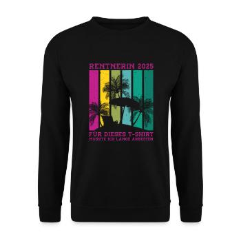 Cadeau pension pension femme retraité 2025 - Sweat-shirt Unisexe - noir - Devant - Alina (178cm) & Michal (187cm)
