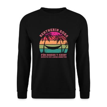 Cadeau pension pension femme retraité 2025 - Sweat-shirt Unisexe - noir - Devant - Alina (178cm) & Michal (187cm)