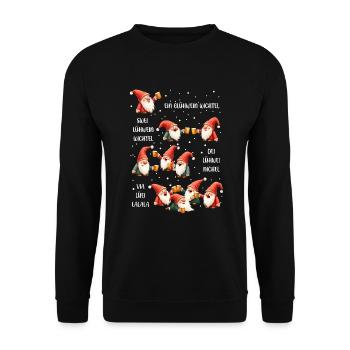 Christmas Gnome Christmas Party Outfit Funny - Unisex Sweatshirt - black - Front - Alina (178cm) & Michal (187cm)