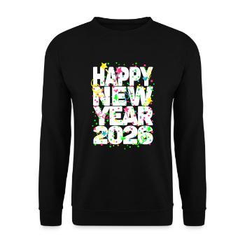 Fête du Nouvel An Bonne Année 2026 - Sweat-shirt Unisexe - noir - Devant - Alina (178cm) & Michal (187cm)