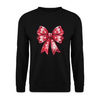 Red Heart Bow Coquette Partner Kids You - Unisex Sweatshirt - black - Front - Alina (178cm) & Michal (187cm)