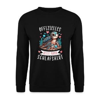 Official Best Mom Sleep Shirt Turtle - Unisex Sweatshirt - black - Front - Alina (178cm) & Michal (187cm)