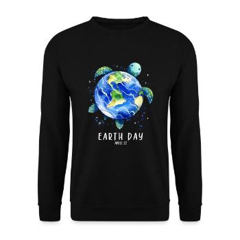Earth Day Is Ever Day Climate Nature Environment Earth - Unisex Sweatshirt - black - Front - Alina (178cm) & Michal (187cm)