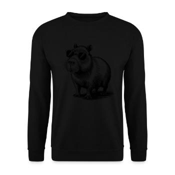 Drôle Capybara Sommeil Chemise Costume Pyjama - Sweat-shirt Unisexe - noir - Devant - Alina (178cm) & Michal (187cm)