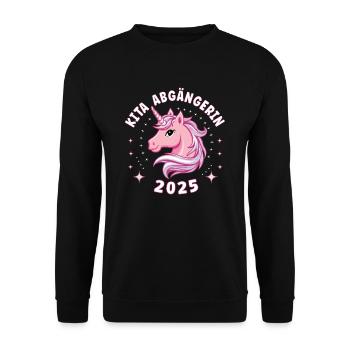 Einschulung Schulanfang Mädchen Schulkind 2025 - Unisex Pullover - Schwarz - Vorne - Alina (178cm) & Michal (187cm)