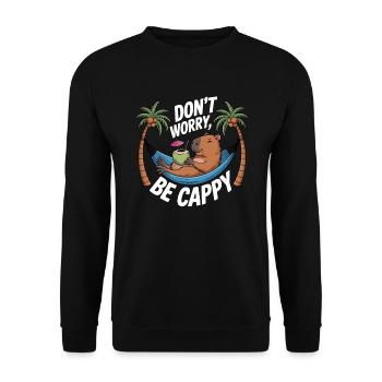 Drôle Capybara Sommeil Chemise Costume Pyjama - Sweat-shirt Unisexe - noir - Devant - Alina (178cm) & Michal (187cm)