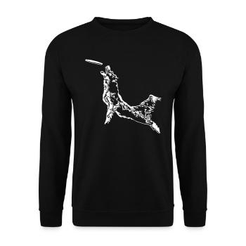 Discdogging Dog Frisbee - Unisex Pullover - Schwarz - Vorne - Alina (178cm) & Michal (187cm)