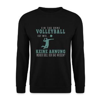 Volleyballer Shirt · Volley Club · Volley Gift - Unisex Sweatshirt - black - Front - Alina (178cm) & Michal (187cm)