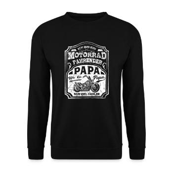 Motorrad Papa t-Shirt - Unisex Pullover - Schwarz - Vorne - Alina (178cm) & Michal (187cm)