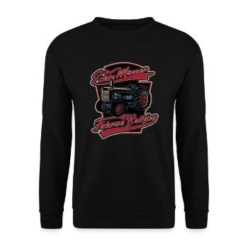 Echte Männer fahren Bulldog - Unisex Pullover - Schwarz - Vorne - Alina (178cm) & Michal (187cm)