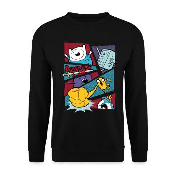 Adventure Time Comic Panel - Unisex Sweatshirt - black - Front - Alina (178cm) & Michal (187cm)
