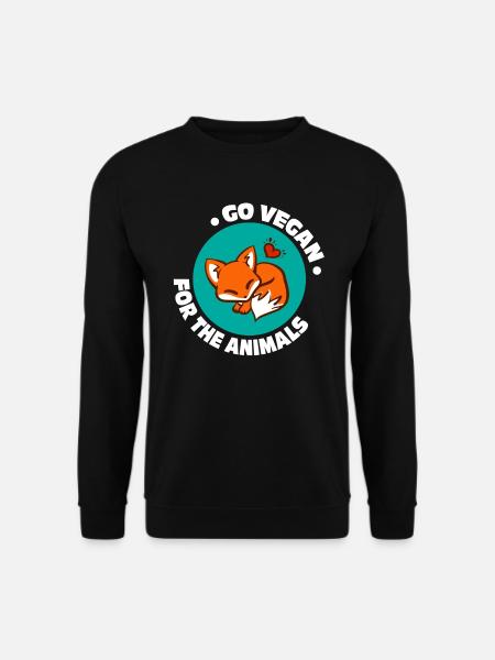 GO VEGAN FOR THE ANIMALS / Veganer / Animal rights - Unisex Pullover - Schwarz