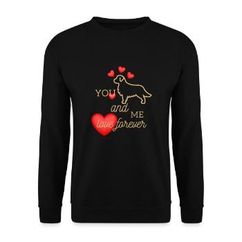 Tierliebe; Hundefreund - Unisex Pullover - Schwarz - Vorne - Alina (178cm) & Michal (187cm)