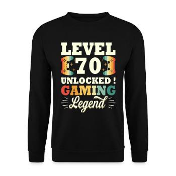 Level 70 Anniversary Gamer 70 Years - Unisex Sweatshirt - black - Front - Alina (178cm) & Michal (187cm)