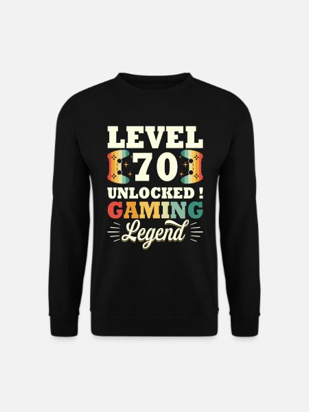Level 70 Jubiläumsspieler 70 Jahre - Unisex Pullover - Schwarz