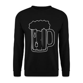 Beer Drawing Party Celebrate White - Unisex Sweatshirt - black - Front - Alina (178cm) & Michal (187cm)