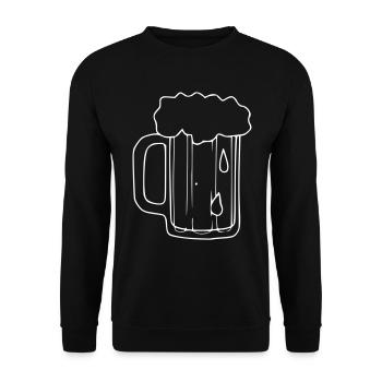 Beer Drawing Party Celebrate White - Unisex Sweatshirt - black - Front - Alina (178cm) & Michal (187cm)