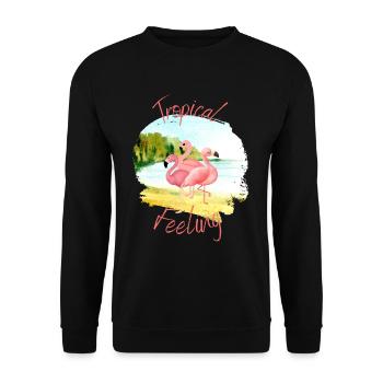 Tropical Feeling - Unisex Pullover - Schwarz - Vorne - Alina (178cm) & Michal (187cm)