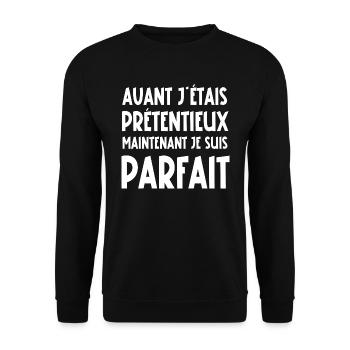 avant j'étais prétentieux - Sweat-shirt Unisexe - noir - Devant - Alina (178cm) & Michal (187cm)