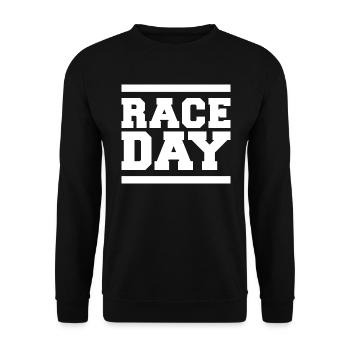 race day Formula Autorennen Symbol Logo icon - Unisex Pullover - Schwarz - Vorne - Alina (178cm) & Michal (187cm)