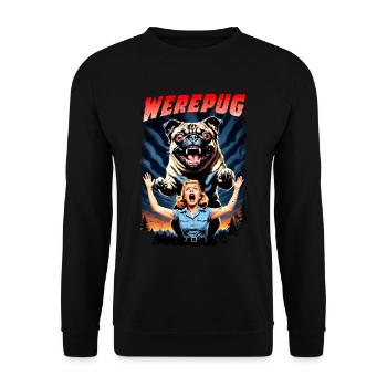 werepug - Unisex Sweatshirt - black - Front - Alina (178cm) & Michal (187cm)