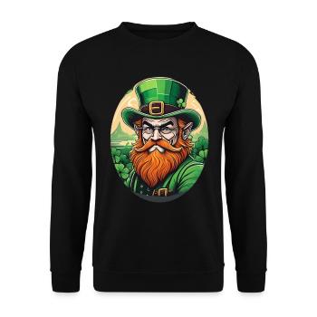 Lutin Trèfle de la Saint-Patrick - Sweat-shirt Unisexe - noir - Devant - Alina (178cm) & Michal (187cm)
