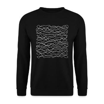 geometric waves pattern design - Unisex Sweatshirt - black - Front - Alina (178cm) & Michal (187cm)