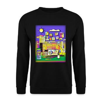 Icones ordinateur Internet - Sweat-shirt Unisexe - noir - Devant - Alina (178cm) & Michal (187cm)