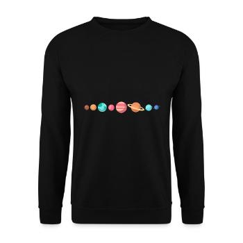 planètes Notre système solaire avec les 8 planètes - Sweat-shirt Unisexe - noir - Devant - Alina (178cm) & Michal (187cm)