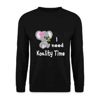 Koala needs Koality Time - Unisex Sweatshirt - black - Front - Alina (178cm) & Michal (187cm)